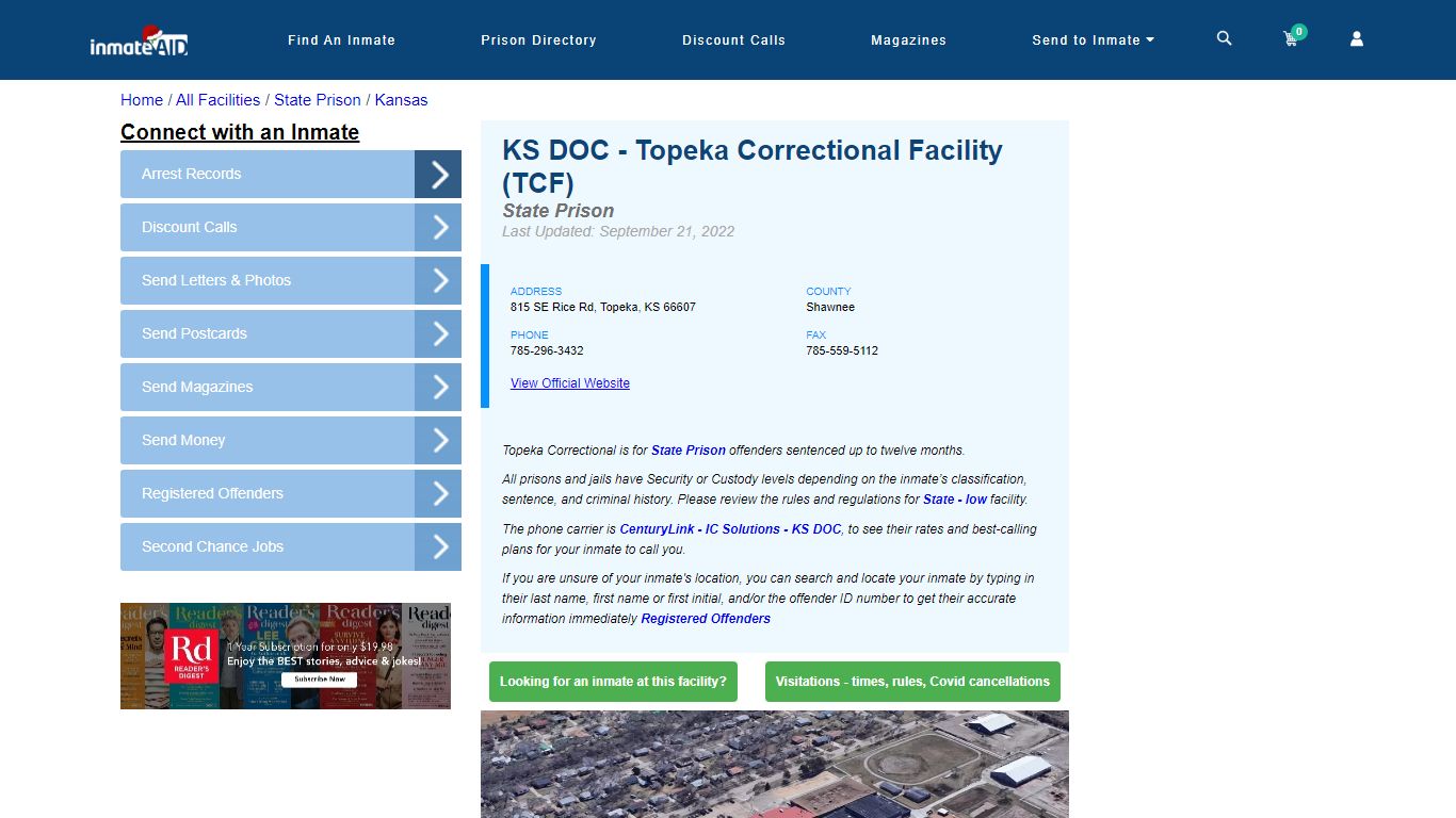KS DOC - Topeka Correctional Facility (TCF) - InmateAid